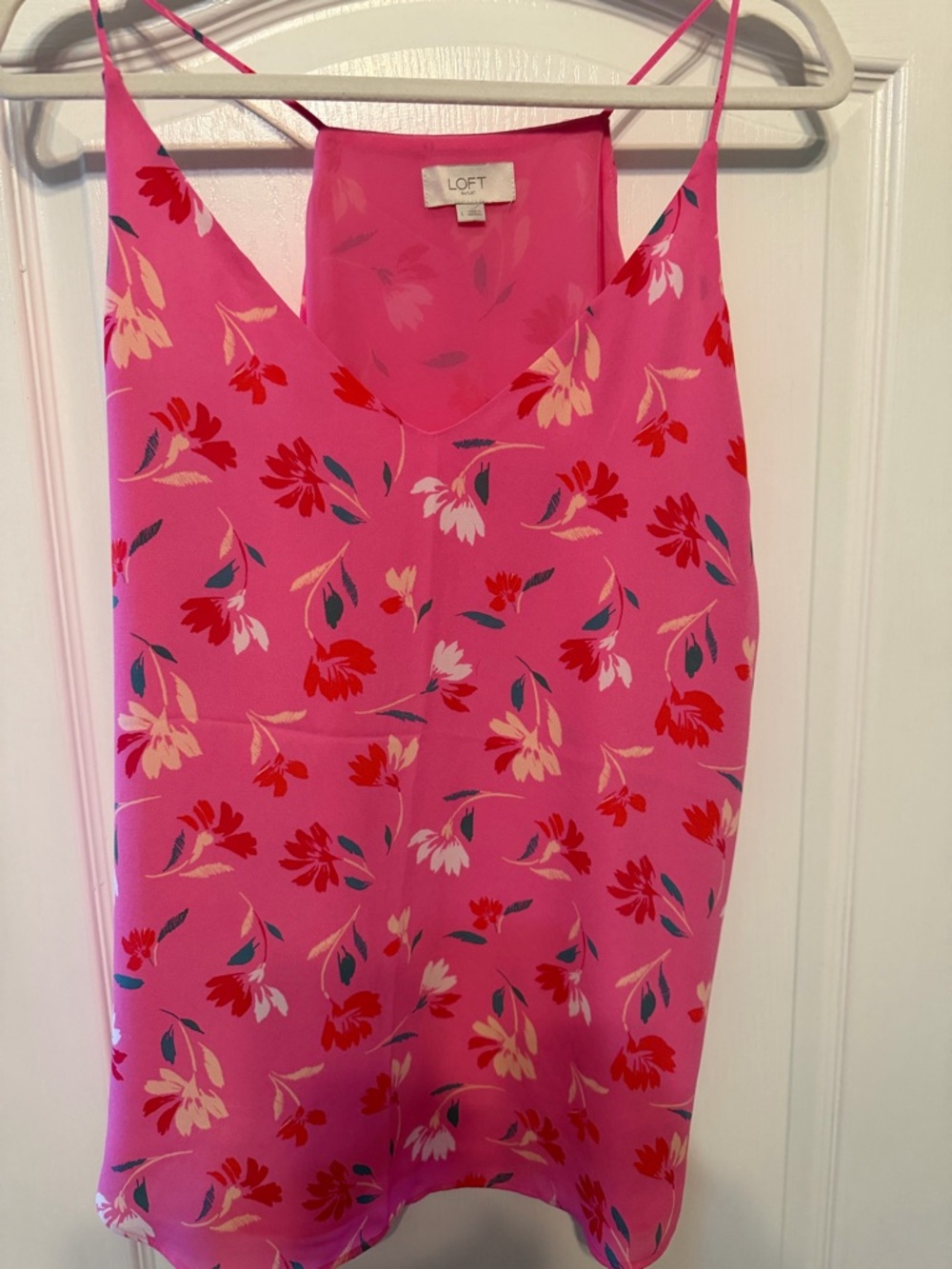 LOFT Bright Pink Floral Cami